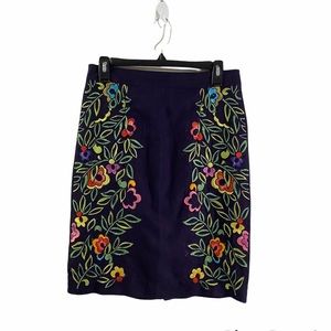 Anthro Moulinette Soeurs Floral Embroidered Skirt
